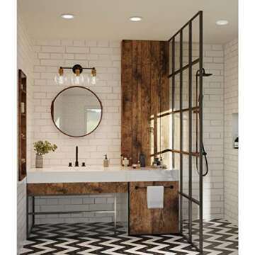 Hansford Collection 3-Light Clear Glass Coastal Bath Vanity Light Antique Bronze