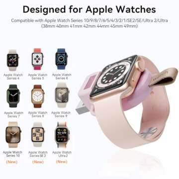 LVFAN Charger for Apple Watch, Portable iWatch Charger USB Wireless Charger Fast Charging Magnetic C...