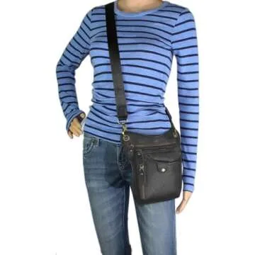 DK86 Genuine Leather hip bag Thigh Drop Leg Bag Waist fanny Pack for Men and Women Black