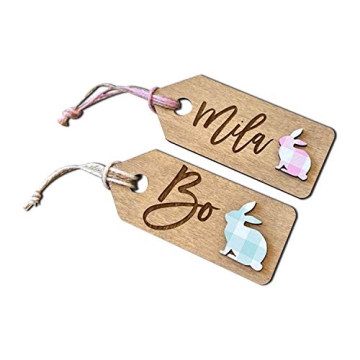 Easter Basket Tag, Personalized Easter Place Card Name Tag, Easter Basket Name Charm, Easter Decor, ...