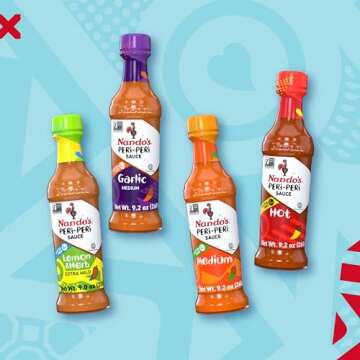 Nando's PERi-PERi Hot Sauce Variety Gift Pack - Medium, Hot, Garlic, Lemon & Herb Piri Piri Sauces |...