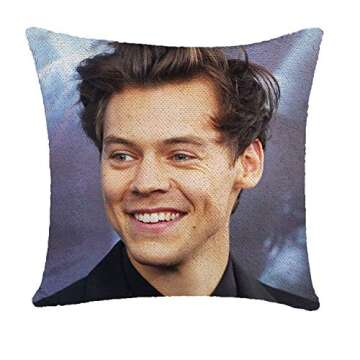 Funny Sequin Pillow Cover Gag Gifts Magic Reversible Home Decorative Cushion Cover 16x16 (Black, Pack of 1)