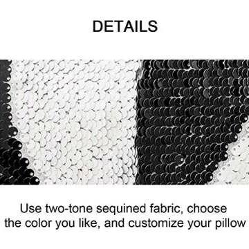 Funny Sequin Pillow Cover Gag Gifts Magic Reversible Home Decorative Cushion Cover 16x16 (Black, Pack of 1)
