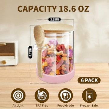 Glass Jars with Bamboo Lids - Stylish Food Storage Containers