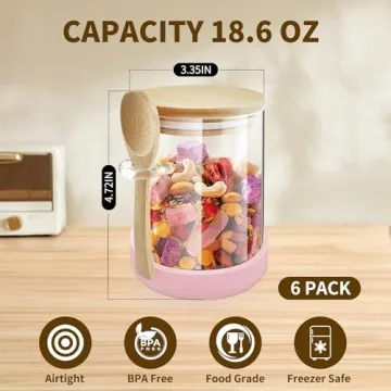 Glass Jars with Bamboo Lids - Stylish Food Storage Containers