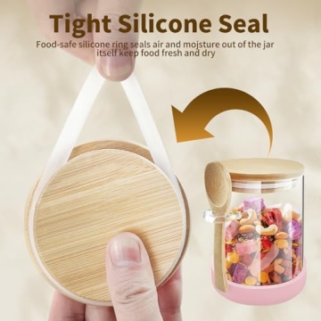 Glass Jars with Bamboo Lids - Stylish Food Storage Containers