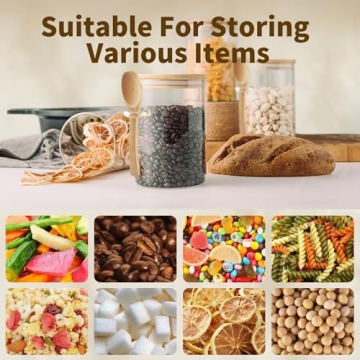 Glass Jars with Bamboo Lids - Stylish Food Storage Containers