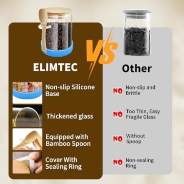 Glass Jars with Bamboo Lids - Stylish Food Storage Containers