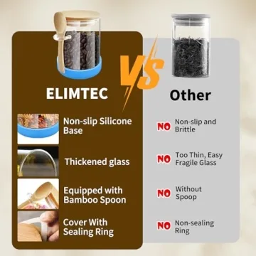 Glass Jars with Bamboo Lids - Stylish Food Storage Containers