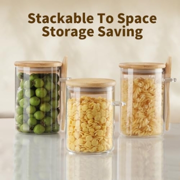 Glass Jars with Bamboo Lids - Stylish Food Storage Containers
