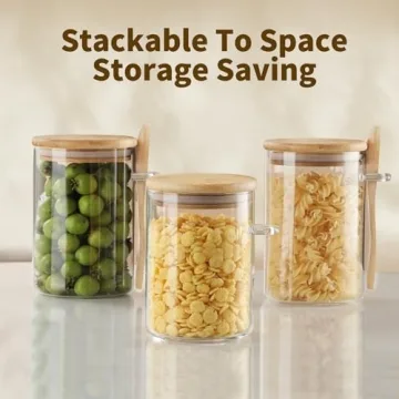 Glass Jars with Bamboo Lids - Stylish Food Storage Containers