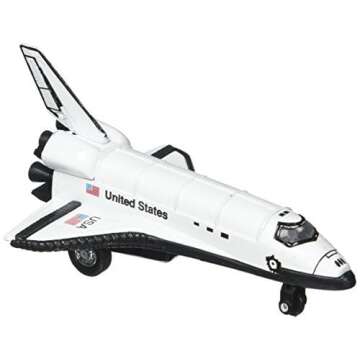 Rhode Island Novelty 5 Inch Diecast Pullback Space Shuttle, One Space Shuttle