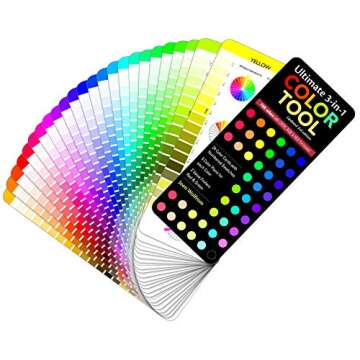 Ultimate 3-in-1 Color Tool: -- 24 Color Cards with Numbered Swatches -- 5 Color Plans for each Color -- 2 Value Finders Red & Green