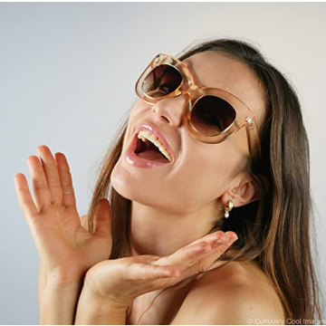 FEISEDY Retro Oversized Square Horn Sunglasses UV400 Protection