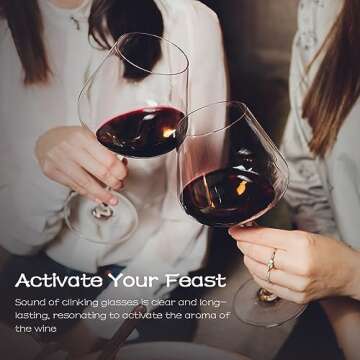 Chouggo 28Oz Hand Blown Crystal Wine Glasses - Set of 2