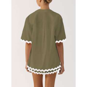 ARTFREE Women's Stylish Summer Pajama Sets in Army Green