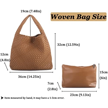 Doxwater Vegan Leather Hand Woven Tote Handbag
