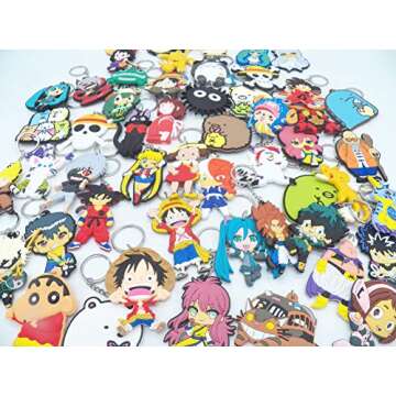 ASSORTED Anime Characters PVC Rubber Acrylic Key Chain Key Ring ~ ANY 5 ~ US Seller~
