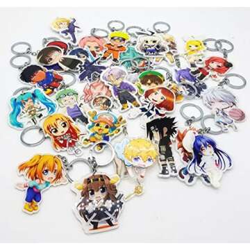 ASSORTED Anime Characters PVC Rubber Acrylic Key Chain Key Ring ~ ANY 5 ~ US Seller~
