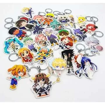 Unique Assorted Anime Character Keychains Set of 5