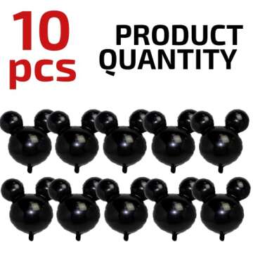 10 PCS Black Mouse Head Foil Balloons for Kids 24" Murine Mylar Balloons for 1st Birthday Mouse Head...