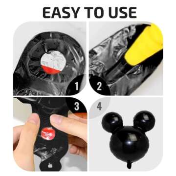 10 PCS Black Mouse Head Foil Balloons for Kids 24" Murine Mylar Balloons for 1st Birthday Mouse Head for Kids Party Decoration and Birthday Party Supplies