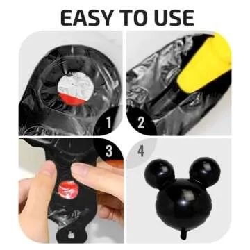 10 PCS Black Mouse Head Foil Balloons for Kids 24" Murine Mylar Balloons for 1st Birthday Mouse Head for Kids Party Decoration and Birthday Party Supplies