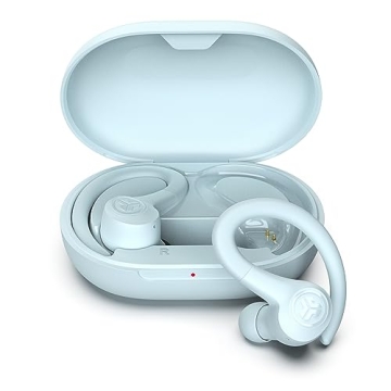 JLab Go Air Sport True Wireless Earbuds, Light Blue, Featuring C3 Clear Calling, Secure Earhook Spor...
