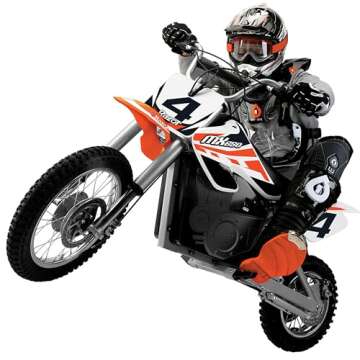Razor MX650 Dirt Rocket Electric Motocross Bike, 17 Mph, 40 Min Run Time, Ages 16+, Orange