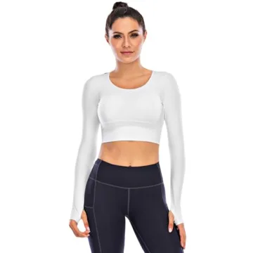 ECUPPER Long Sleeve Crop Top for Fitness and Fashion