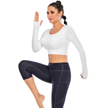 ECUPPER Long Sleeve Crop Top for Fitness and Fashion