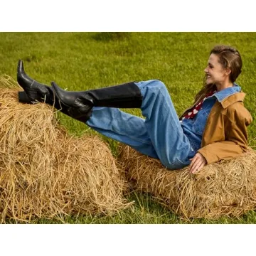 Stylish Susanny Black Cowboy Boots for Trendy Women