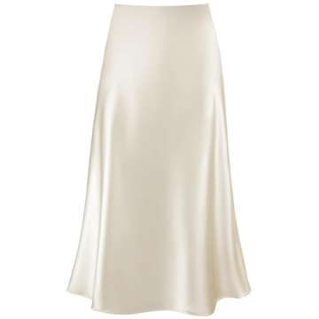 Elegant Women's Satin High Waist Midi Skirt for Casual Chic
