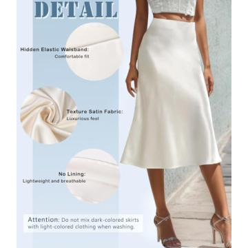 Elegant Women's Satin High Waist Midi Skirt for Casual Chic