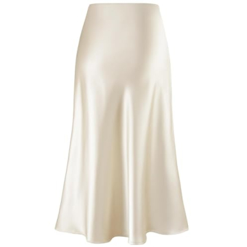 Elegant Women's Satin High Waist Midi Skirt for Casual Chic