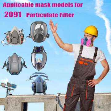 10 PCS 2091 Respirator Filters for Dust & Particles