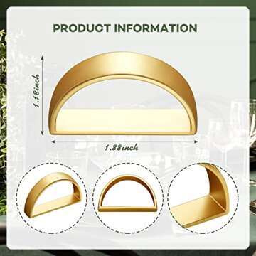 Stainless Steel Napkin Rings Metal Napkin Ring Holders Modern Serviette Buckles Metallic Adornment f...