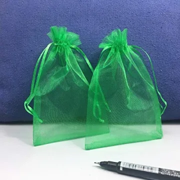 Elegant Organza Gift Bags 50PCS in Dark Green for All Occasions