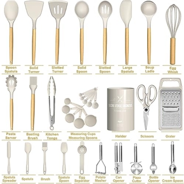 Umite Chef 34PCS Silicone Cooking Utensils Set