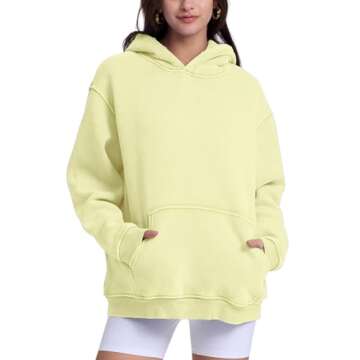 Dnzzs Womens Oversized Hoodie Acid Wash Hoodie Vintage Sweatshirt Heavyweight Fleece Cotton Streetwe...