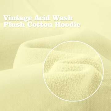 Dnzzs Womens Oversized Hoodie Acid Wash Hoodie Vintage Sweatshirt Heavyweight Fleece Cotton Streetwear Trendy Hoodies Yellow