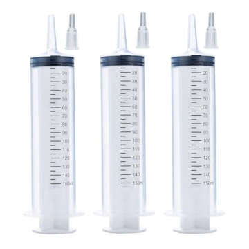 3 Pcs 150ml Large Syringes, Sterile and Individual Sealed, Easy to Use and Clean, Plastic Garden Syr...