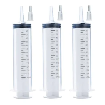 3 Pcs 150ml Large Syringes, Sterile and Individual Sealed, Easy to Use and Clean, Plastic Garden Syr...