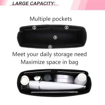 OAikor Felt Mini Purse Organizer Insert for GG Marmont Mini Matelasse Shoulder Bag and More, Mini Organizer Handbag Tote Liner Pouch for Women Inner Bladder Bag Storage Bag(Mini, Black)