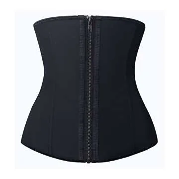 YIANNA Latex Waist Trainer for Women Tummy Control Zipper Underbust Waist Cincher Corset Hourglass B...