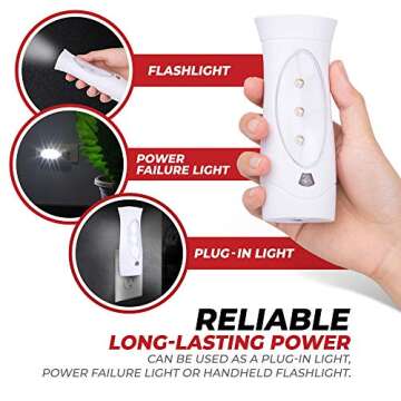 Amerelle LED Emergency Lights For Home Power Failure, 2 Pack – Triple Function Power Failure Light...