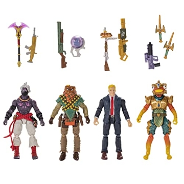 FORTNITE Solo Figures Squad Mode – 4-inch Highly Detailed Figures with Weapons and Tools