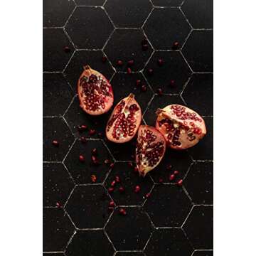 Bessie Bakes Super-Thin & Pliable Black Hexagon Moroccan Tiles with Gold Lines Replicated Photography Backdrop 2 Feet Wide x 3 Feet Long