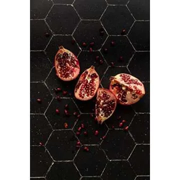 Bessie Bakes Super-Thin & Pliable Black Hexagon Moroccan Tiles with Gold Lines Replicated Photography Backdrop 2 Feet Wide x 3 Feet Long