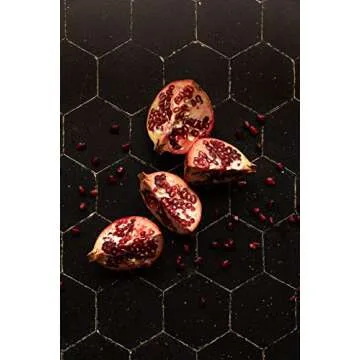 Bessie Bakes Super-Thin & Pliable Black Hexagon Moroccan Tiles with Gold Lines Replicated Photography Backdrop 2 Feet Wide x 3 Feet Long